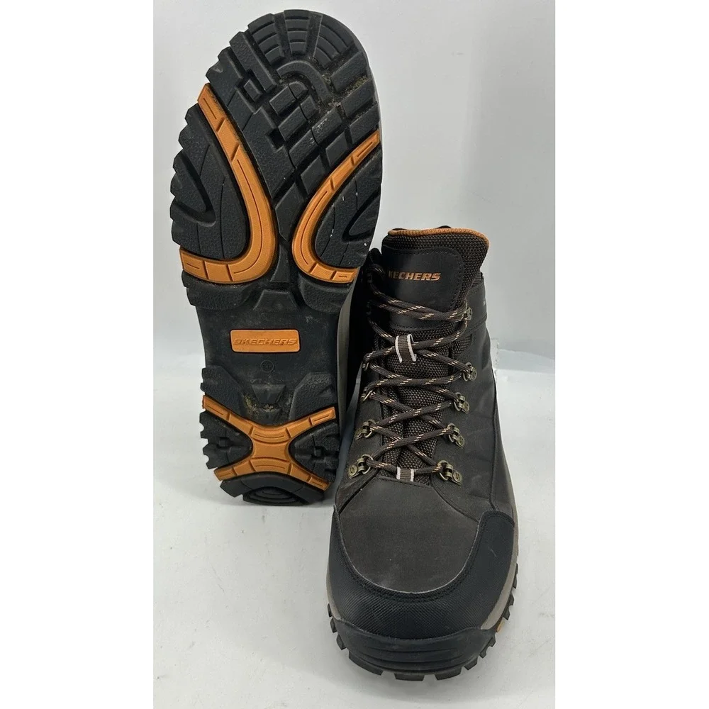 Skechers Relment-Daffertt Hiking Boots Chocolate Water Repellent Men's Size 12